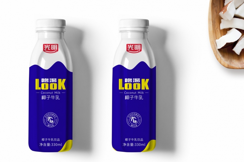 光明look椰子牛乳飲品包裝設(shè)計(jì)